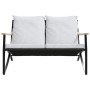 Banco de jardín con cojines acero negro 120 cm by , Garden sets - Ref: Foro24-4009306, Price: 164,69 €, Discount: %