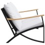 Banco de jardín con cojines acero negro 120 cm by , Garden sets - Ref: Foro24-4009306, Price: 164,69 €, Discount: %