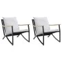 Sillas de jardín con cojines 2 uds acero negro de , Conjuntos de jardín - Ref: Foro24-4009304, Precio: 238,44 €, Descuento: %