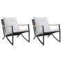 Sillas de jardín con cojines 2 uds acero negro by , Garden sets - Ref: Foro24-4009304, Price: 229,30 €, Discount: %