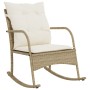 Garten Schaukelstuhl mit beigen Kissen aus synthetischem Rattan von , Gartenstühle - Ref: Foro24-369022, Preis: 90,73 €, Raba...