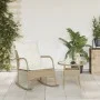 Silla mecedora de jardín con cojines ratán sintético beige by , Garden chairs - Ref: Foro24-369022, Price: 110,12 €, Discount: %