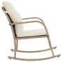 Silla mecedora de jardín con cojines ratán sintético beige by , Garden chairs - Ref: Foro24-369022, Price: 90,73 €, Discount: %
