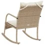 Silla mecedora de jardín con cojines ratán sintético beige by , Garden chairs - Ref: Foro24-369022, Price: 110,12 €, Discount: %