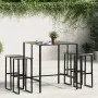 Juego de mesa alta y taburetes de jardín 5 piezas acero negro by , Garden sets - Ref: Foro24-3283752, Price: 391,69 €, Discou...