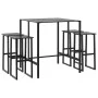 Juego de mesa alta y taburetes de jardín 5 piezas acero negro by , Garden sets - Ref: Foro24-3283752, Price: 391,69 €, Discou...