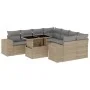 Set de sofás de jardín 9 pzas con cojines ratán sintético beige by , Garden sets - Ref: Foro24-3269059, Price: 621,15 €, Disc...