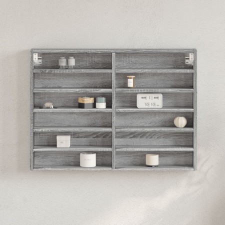 Vitrina de madera de ingeniería gris Sonoma 80x8,5x58 cm de , Estantes y estanterías - Ref: Foro24-847959, Precio: 46,04 €