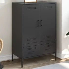 Schwarzer Stahlschrank 68x39x101,5 cm von , Sideboards - Ref: Foro24-843108, Preis: 166,98 €, Rabatt: %