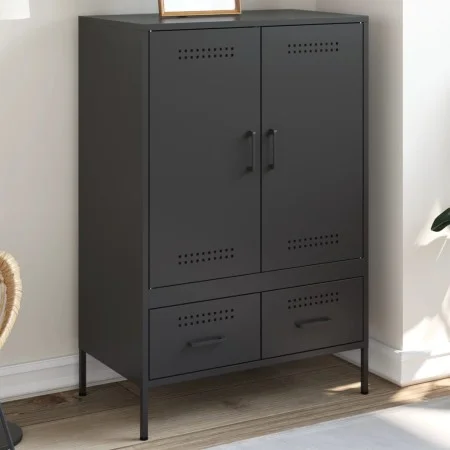 Aparador acero negro 68x39x101,5 cm de , Aparadores - Ref: Foro24-843108, Precio: 166,98 €, Descuento: %