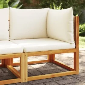 Sofá de jardín de esquina con cojines madera maciza de acacia by , Outdoor sofas - Ref: Foro24-4008176, Price: 134,02 €, Disc...