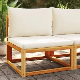 Sofá jardín sin reposabrazos con cojines madera maciza acacia by , Outdoor sofas - Ref: Foro24-4008169, Price: 98,68 €, Disco...