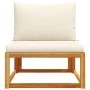 Sofá jardín sin reposabrazos con cojines madera maciza acacia by , Outdoor sofas - Ref: Foro24-4008169, Price: 98,68 €, Disco...