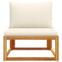 Sofá jardín sin reposabrazos con cojines madera maciza acacia by , Outdoor sofas - Ref: Foro24-4008169, Price: 100,95 €, Disc...