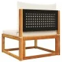 Sofá jardín sin reposabrazos con cojines madera maciza acacia by , Outdoor sofas - Ref: Foro24-4008169, Price: 98,68 €, Disco...