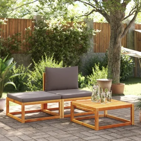 Set de sofás de jardín con cojines 3 pzas madera maciza acacia de , Sofás de exterior - Ref: Foro24-4008174, Precio: 224,13 €...