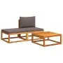 Set de sofás de jardín con cojines 3 pzas madera maciza acacia de , Sofás de exterior - Ref: Foro24-4008174, Precio: 224,13 €...