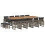 Set comedor de jardín con cojines 15 pzas ratán sintético gris de , Conjuntos de jardín - Ref: Foro24-3210818, Precio: 879,21 €