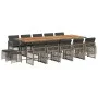 Set comedor de jardín con cojines 15 pzas ratán sintético gris by , Garden sets - Ref: Foro24-3210818, Price: 966,86 €, Disco...
