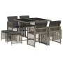 Set comedor jardín 9 pzas y cojines ratán sintético gris de , Conjuntos de jardín - Ref: Foro24-3210776, Precio: 394,07 €, De...