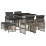 Set comedor jardín 9 pzas y cojines ratán sintético gris de , Conjuntos de jardín - Ref: Foro24-3210776, Precio: 356,93 €, De...