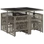 Set comedor jardín 9 pzas y cojines ratán sintético gris de , Conjuntos de jardín - Ref: Foro24-3210776, Precio: 394,07 €, De...