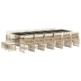 Set comedor de jardín 17 pzas con cojines ratán sintético beige by , Garden sets - Ref: Foro24-3210826, Price: 922,49 €, Disc...