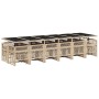 Set comedor de jardín 17 pzas con cojines ratán sintético beige by , Garden sets - Ref: Foro24-3210826, Price: 922,49 €, Disc...