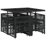Set de comedor de jardín 9 pzas y cojines ratán sintético negro de , Conjuntos de jardín - Ref: Foro24-3210774, Precio: 387,1...