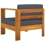 Central sofa with 1 armrest in dark gray acacia wood by vidaXL, Modular outdoor sofas - Ref: Foro24-310643, Price: 152,58 €, ...