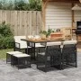 Set de comedor de jardín 9 pzas y cojines ratán sintético negro de , Conjuntos de jardín - Ref: Foro24-3210783, Precio: 412,3...