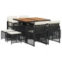Set de comedor de jardín 9 pzas y cojines ratán sintético negro by , Garden sets - Ref: Foro24-3210783, Price: 450,60 €, Disc...