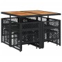 Garten-Essgruppe 9-teilig mit schwarzen Polstern aus synthetischem Rattan von , Gartensets - Ref: Foro24-3210783, Preis: 450,...