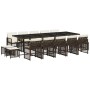 Set comedor de jardín y cojines 15 pzas ratán sintético marrón by , Garden sets - Ref: Foro24-3210813, Price: 801,52 €, Disco...