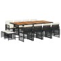 Garten-Essgruppe mit 13-teiligen Kissen aus schwarzem Kunststoff-Rattan. von , Gartensets - Ref: Foro24-3210807, Preis: 827,2...
