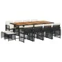 Garten-Essgruppe mit 13-teiligen Kissen aus schwarzem Kunststoff-Rattan. von , Gartensets - Ref: Foro24-3210807, Preis: 795,8...