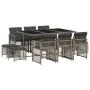 Set de comedor de jardín 11 pzas y cojines ratán sintético gris de , Conjuntos de jardín - Ref: Foro24-3210788, Precio: 544,2...