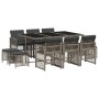 Set de comedor de jardín 11 pzas y cojines ratán sintético gris de , Conjuntos de jardín - Ref: Foro24-3210788, Precio: 483,9...
