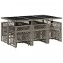 Set de comedor de jardín 11 pzas y cojines ratán sintético gris de , Conjuntos de jardín - Ref: Foro24-3210788, Precio: 544,2...
