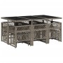 Set de comedor de jardín 11 pzas y cojines ratán sintético gris de , Conjuntos de jardín - Ref: Foro24-3210788, Precio: 483,9...