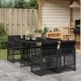 Set de muebles jardín 5 pzas con cojines ratán sintético negro by , Garden sets - Ref: Foro24-3210715, Price: 293,20 €, Disco...