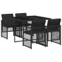 Set de muebles jardín 5 pzas con cojines ratán sintético negro by , Garden sets - Ref: Foro24-3210715, Price: 293,20 €, Disco...