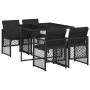 Set de muebles jardín 5 pzas con cojines ratán sintético negro by , Garden sets - Ref: Foro24-3210715, Price: 256,06 €, Disco...