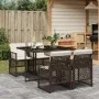 Set comedor de jardín 5 piezas y cojines ratán sintético marrón by , Garden sets - Ref: Foro24-3210717, Price: 308,28 €, Disc...