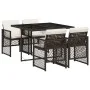 Set comedor de jardín 5 piezas y cojines ratán sintético marrón by , Garden sets - Ref: Foro24-3210717, Price: 308,28 €, Disc...