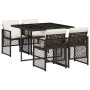Set comedor de jardín 5 piezas y cojines ratán sintético marrón by , Garden sets - Ref: Foro24-3210717, Price: 269,47 €, Disc...