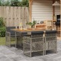 Set comedor de jardín 5 piezas con cojines ratán sintético gris by , Garden sets - Ref: Foro24-3210722, Price: 339,21 €, Disc...