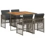 Set comedor de jardín 5 piezas con cojines ratán sintético gris by , Garden sets - Ref: Foro24-3210722, Price: 332,15 €, Disc...