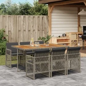 Set comedor jardín 7 pzas y cojines ratán sintético gris by , Garden sets - Ref: Foro24-3210734, Price: 496,45 €, Discount: %