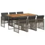 Set comedor jardín 7 pzas y cojines ratán sintético gris by , Garden sets - Ref: Foro24-3210734, Price: 496,45 €, Discount: %